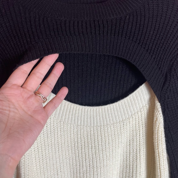 Dee Elly Cutout Sweater | Black/Cream | Size Medium | Excellent Condition - Picture 5 of 8